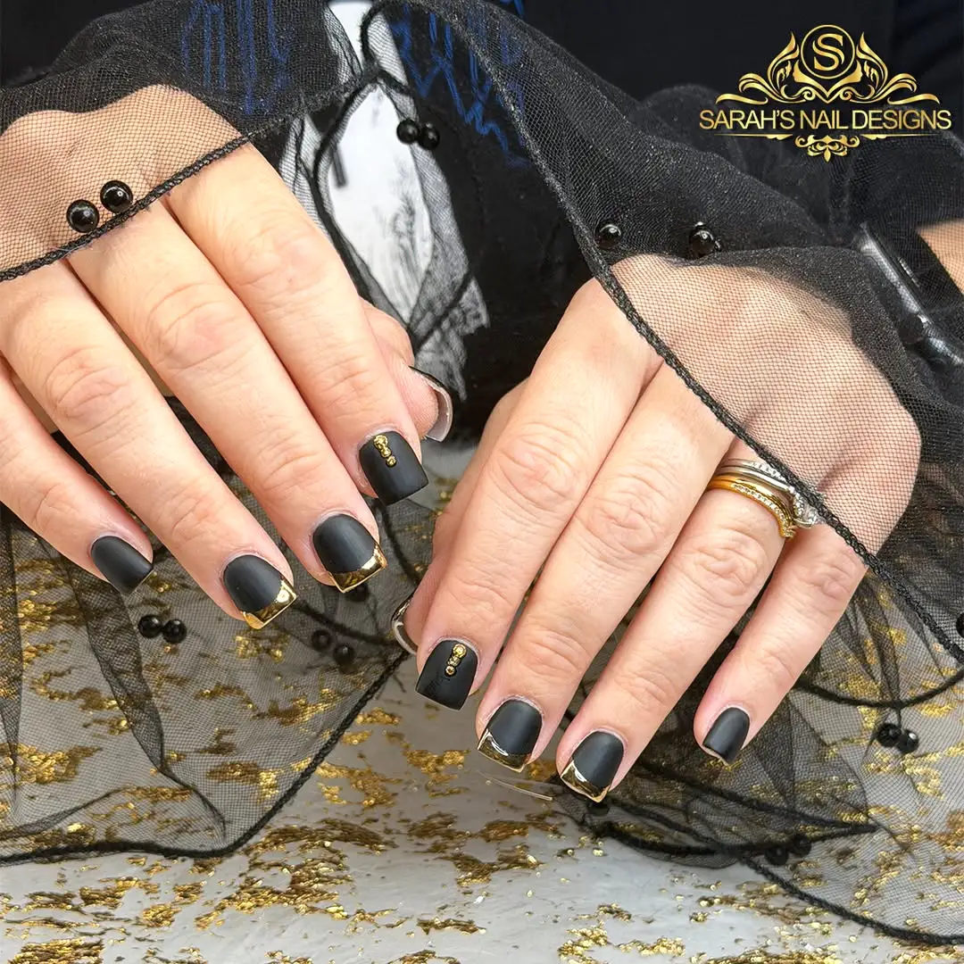 Matte Black with Gold Tips