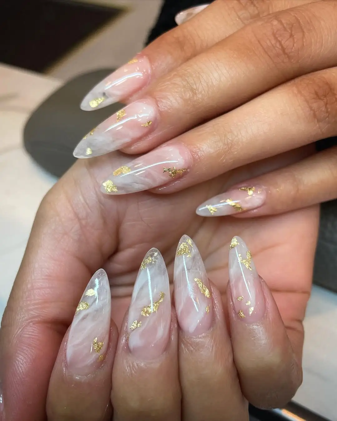 White Marble with Gold Veins