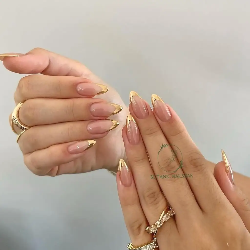 Mirror Gold French Tips