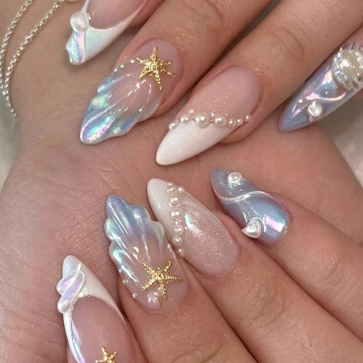 Little Mermaid Ocean Nails