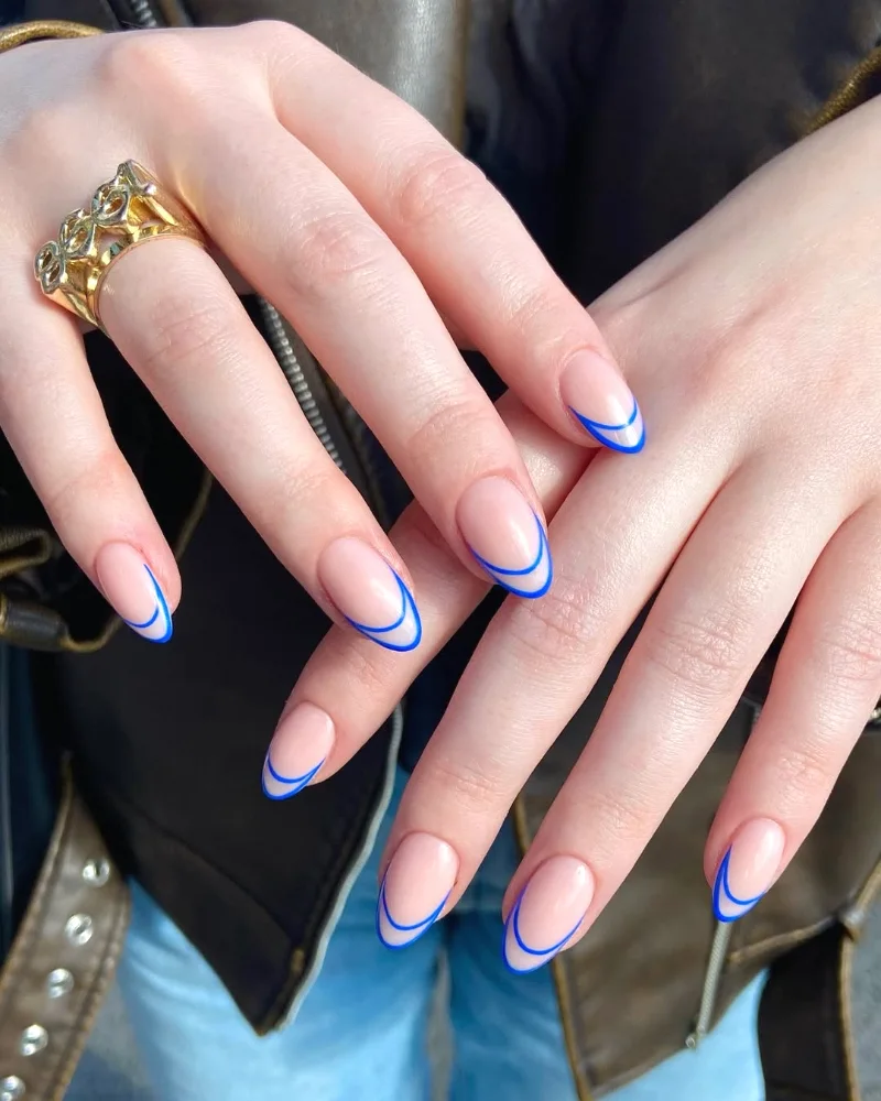 Black and Nude Negative Space Nails