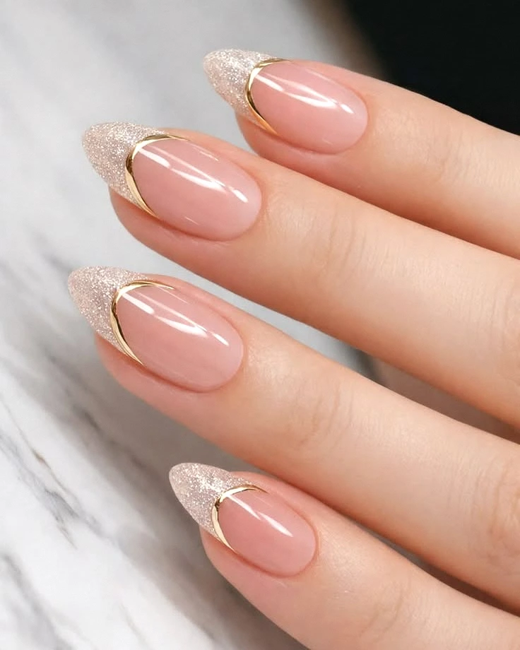 Champagne Shimmer Nails