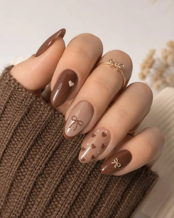 Chocolate Brown French Tips for Fall